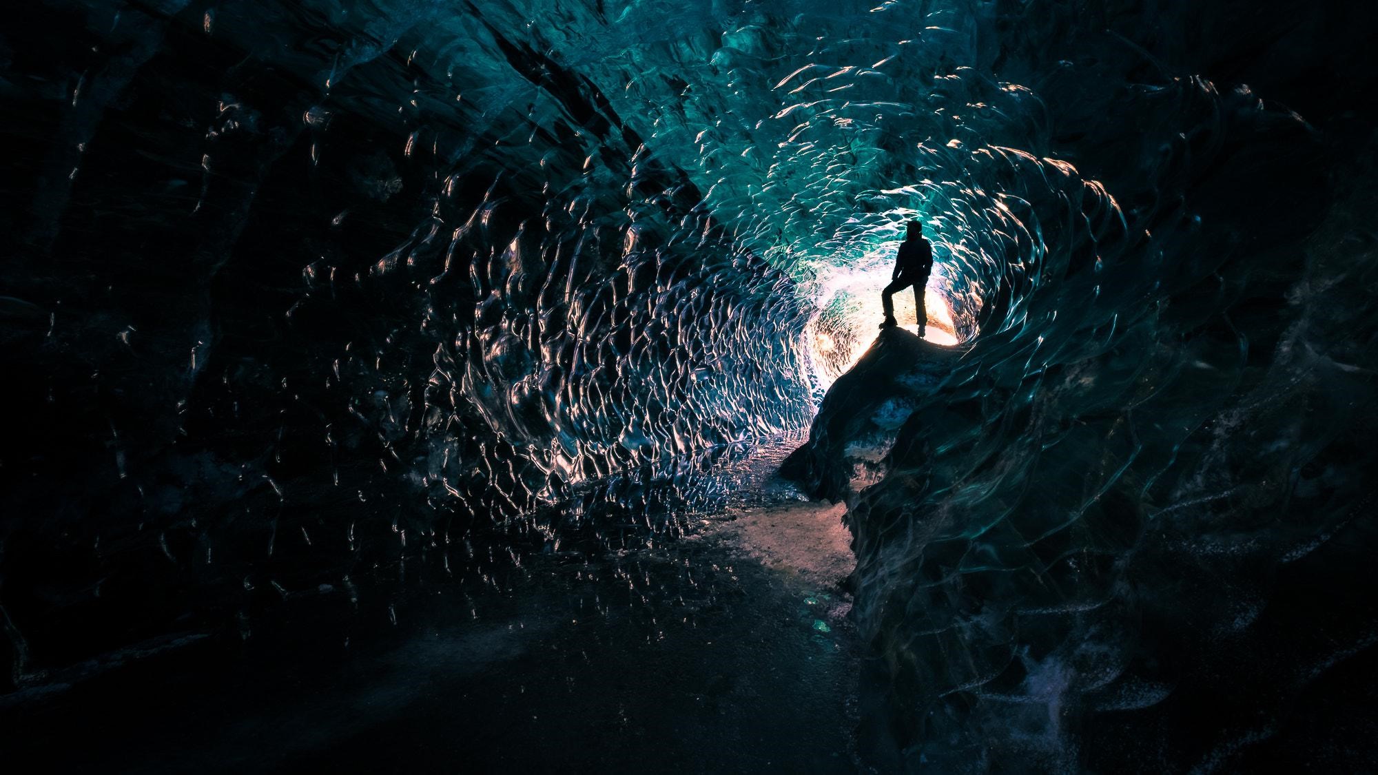 Inside a glacier cave iceland