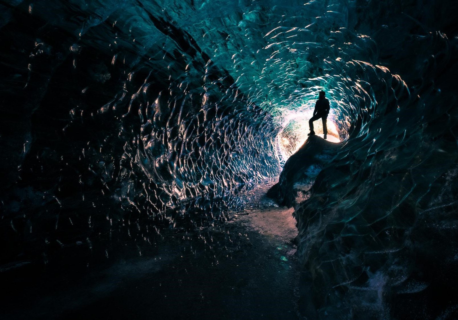 Inside a glacier cave iceland